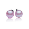 8mm Several Colors AAA Button Shape Stud Freshwater Pearl Earring